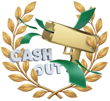 Cash Out — зелёная эмблема выплаты